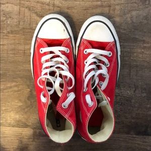 Red high top Converse